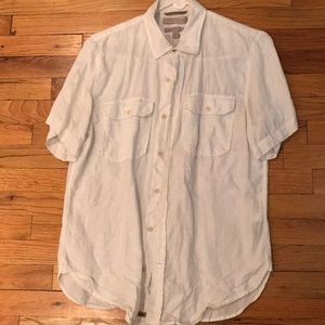 Banana republic heritage short sleeve linen shirt